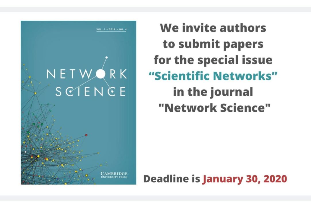 Illustration for news: We invite authors to submit papers for the special issue “Scientific Networks” in the journal Network Science