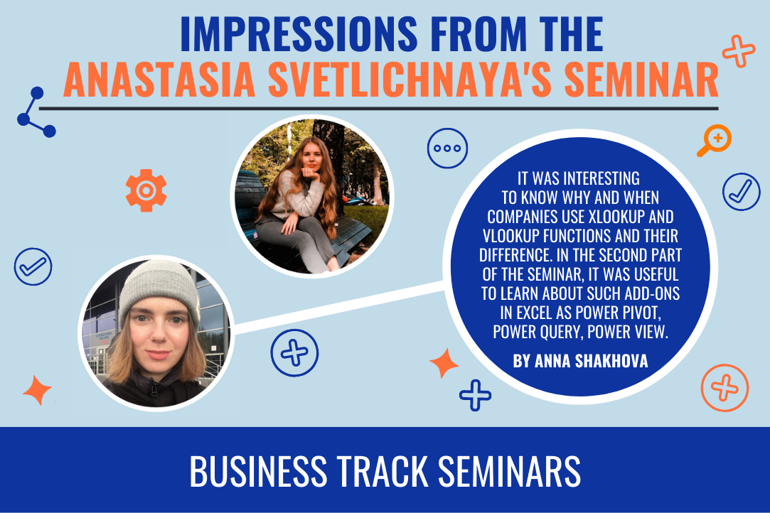 Business seminar with Anastasia Svetlichnaya - Business Intelligence (BI) in Excel